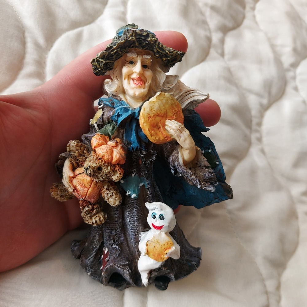 K's Collection Witty Witches Halloween Figurine Witch Ghost Teddy Bear 6 Inch - Picture 3 of 6